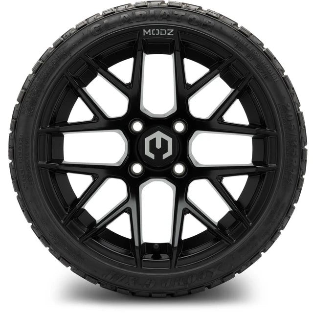 MODZ 14" Matrix Matte Black Wheels & Off-Road Tires Combo