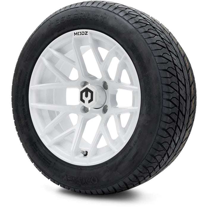 MODZ 14" Matrix Glossy White Wheels & Street Tires Combo