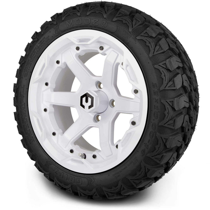 MODZ 14' Gladiator Glossy White - Tire and Wheel Combo