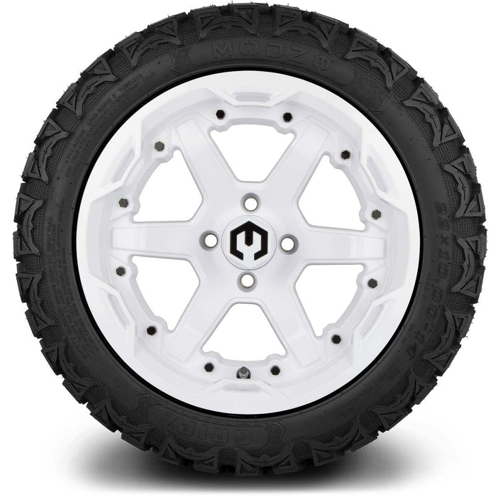 MODZ 14' Gladiator Glossy White - Tire and Wheel Combo