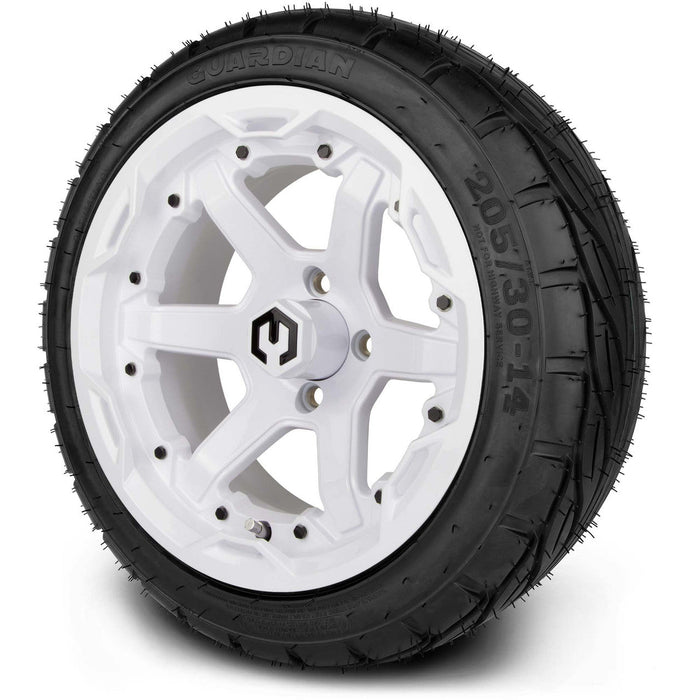 MODZ 14' Gladiator Glossy White - Tire and Wheel Combo