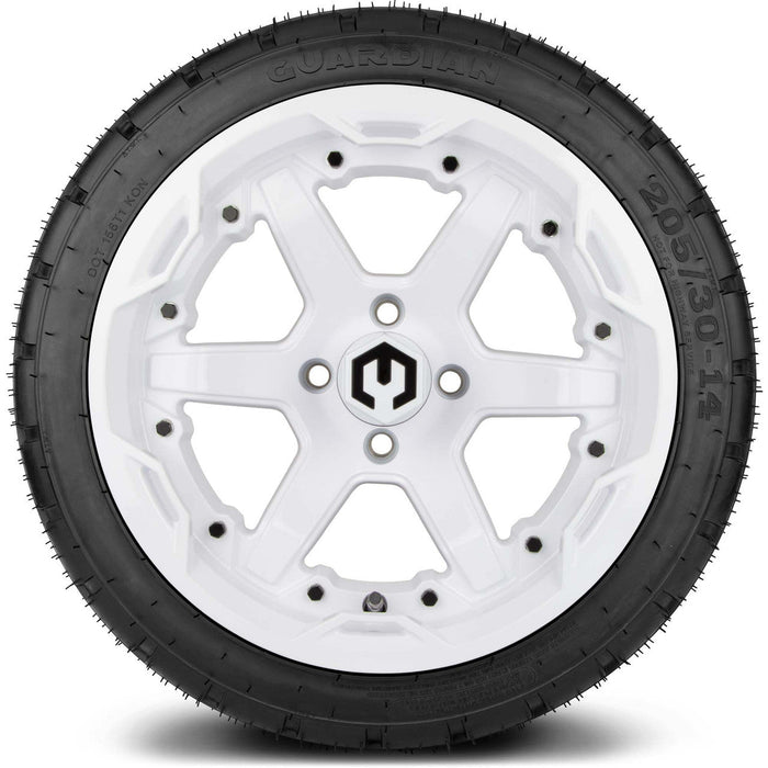 MODZ 14' Gladiator Glossy White - Tire and Wheel Combo