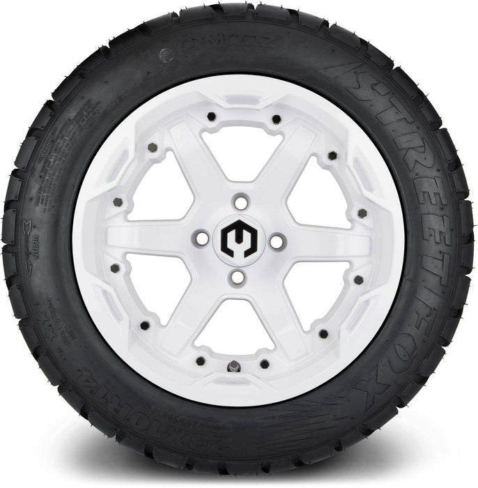 MODZ 14' Gladiator Glossy White - Tire and Wheel Combo