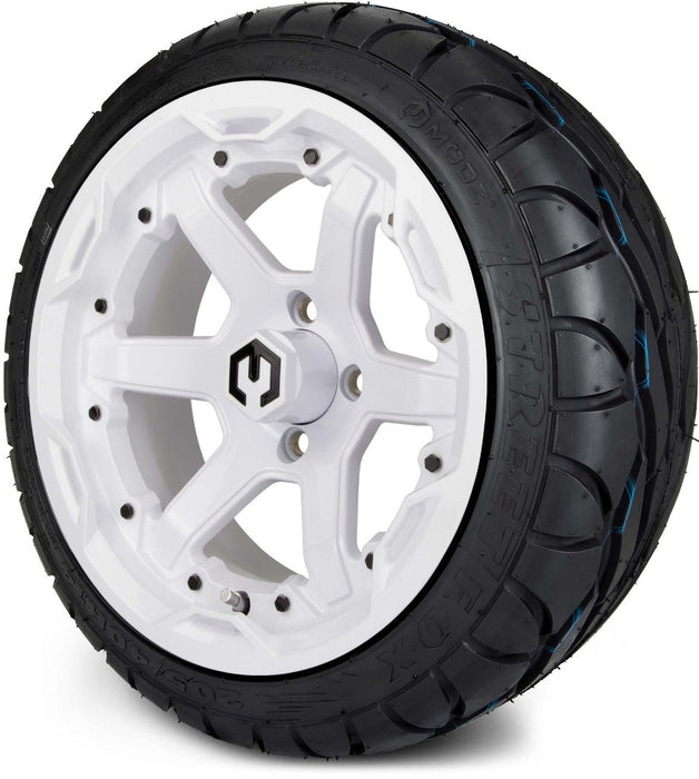MODZ 14' Gladiator Glossy White - Tire and Wheel Combo