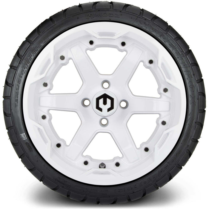 MODZ 14' Gladiator Glossy White - Tire and Wheel Combo