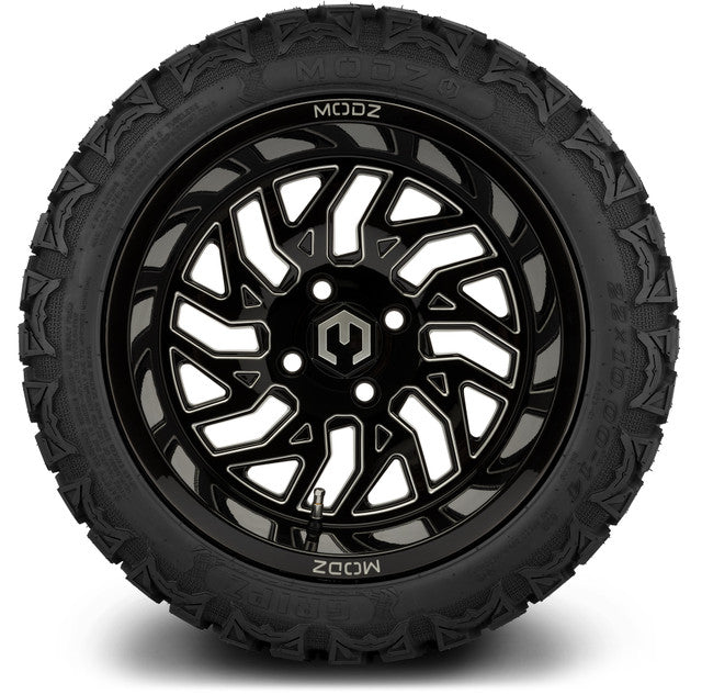 MODZ 14' Carnage Glossy Black - Tire and Wheel Combo