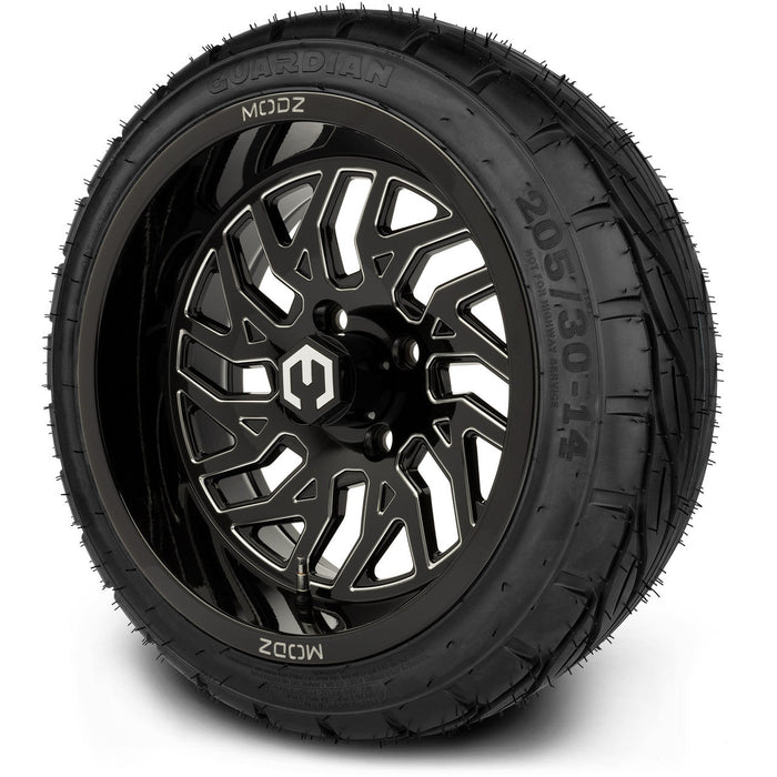 MODZ 14' Carnage Glossy Black - Tire and Wheel Combo