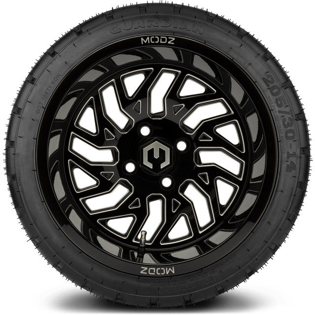 MODZ 14' Carnage Glossy Black - Tire and Wheel Combo