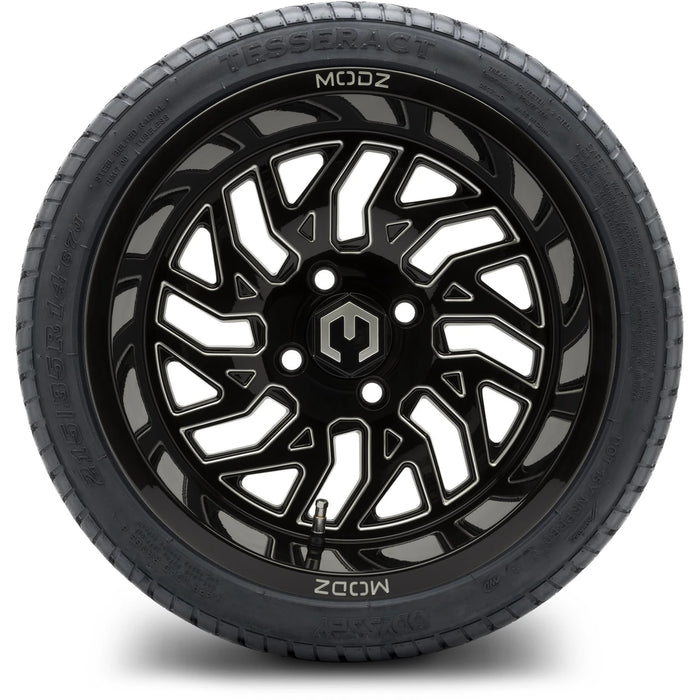 MODZ 14" Carnage Glossy Black with Ball Mill Wheels & Street Tires Combo