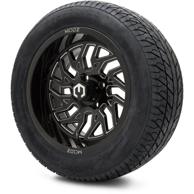 MODZ 14" Carnage Glossy Black with Ball Mill Wheels & Street Tires Combo