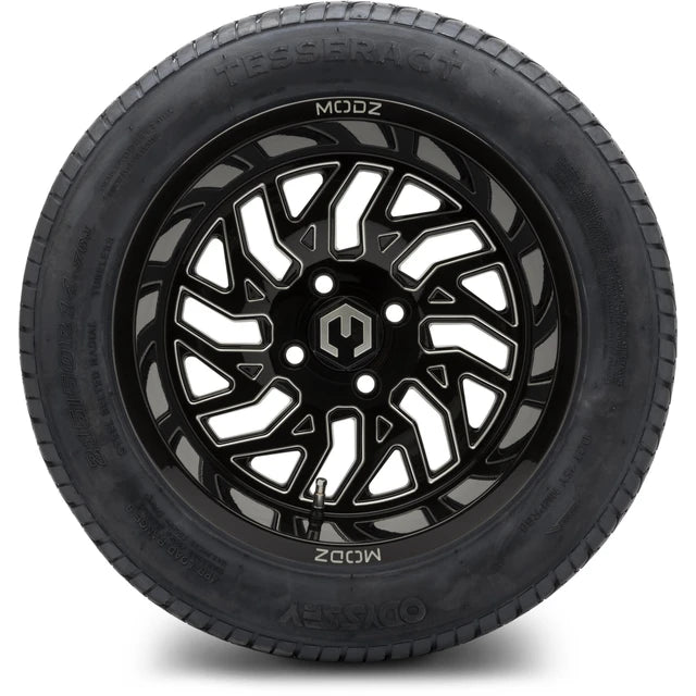 MODZ 14" Carnage Glossy Black with Ball Mill Wheels & Street Tires Combo