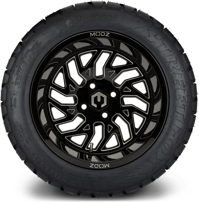 MODZ 14' Carnage Glossy Black - Tire and Wheel Combo