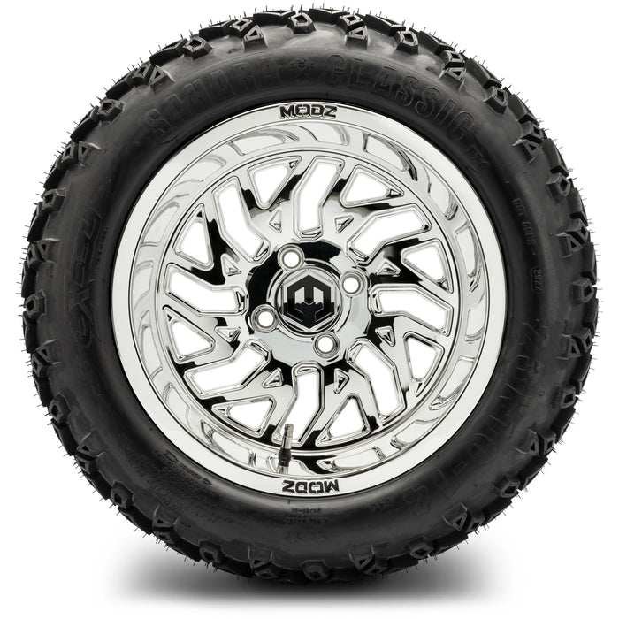 MODZ 14" Carnage Chrome Wheels & Off-Road Tires Combo