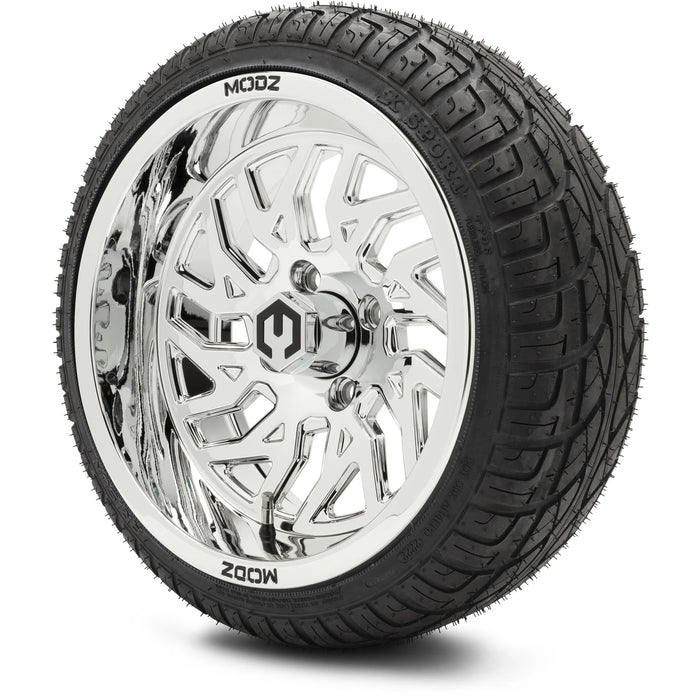 MODZ 14" Carnage Chrome Wheels & Street Tires Combo