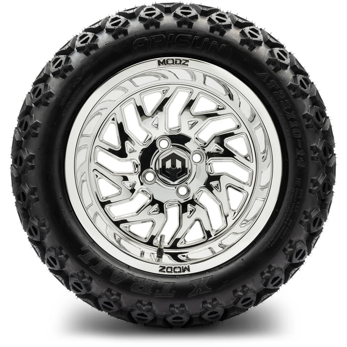 MODZ 14" Carnage Chrome Wheels & Off-Road Tires Combo