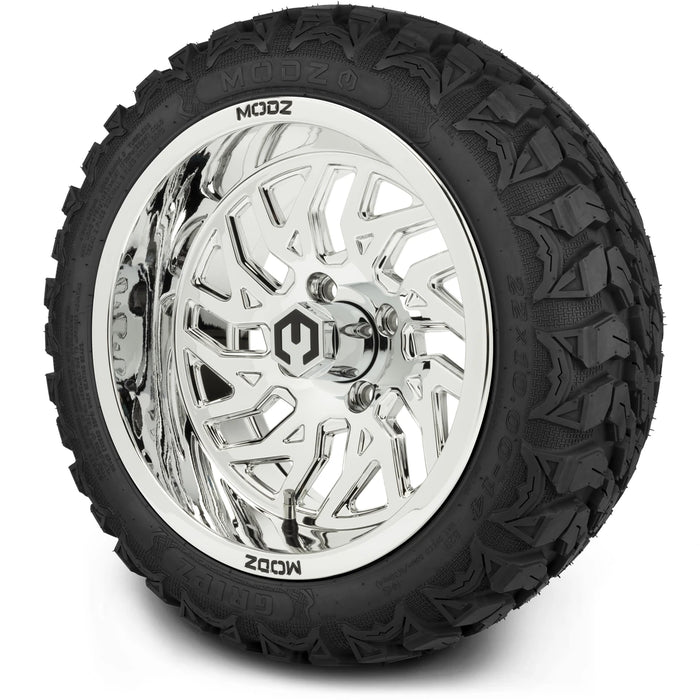 MODZ 14" Carnage Chrome Wheels & Off-Road Tires Combo