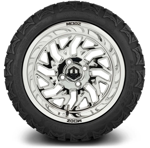 MODZ 14" Carnage Chrome Wheels & Off-Road Tires Combo