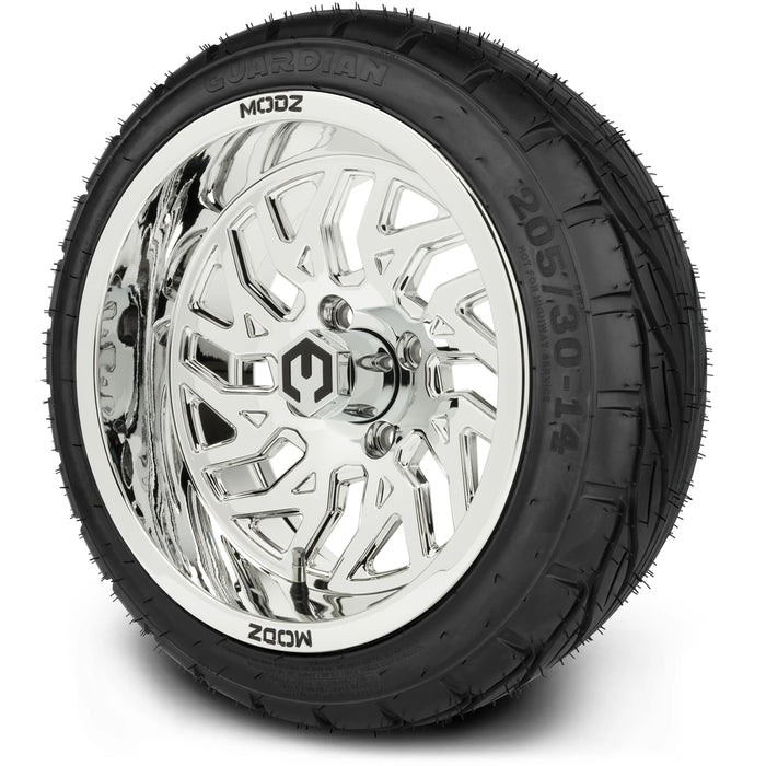 MODZ 14" Carnage Chrome Wheels & Street Tires Combo