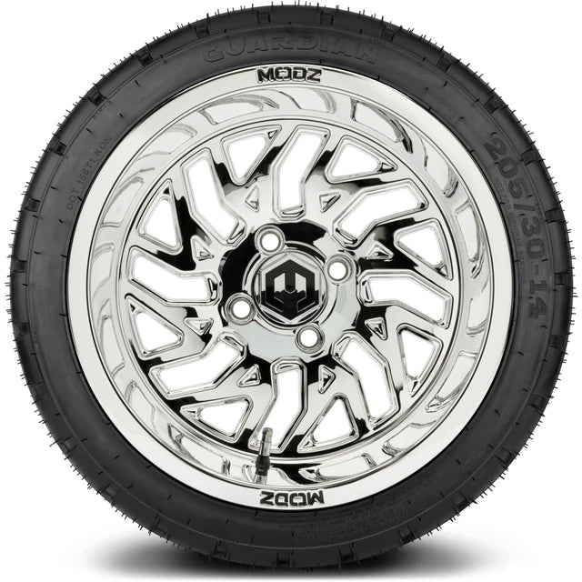 MODZ 14" Carnage Chrome Wheels & Street Tires Combo