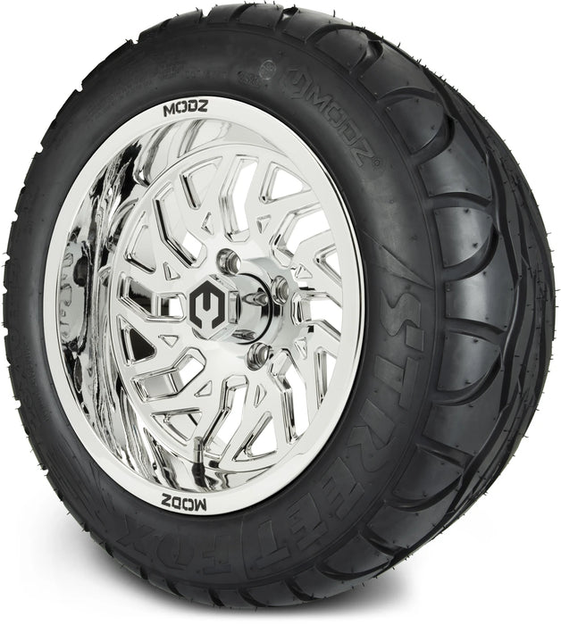 MODZ 14" Carnage Chrome Wheels & Street Tires Combo