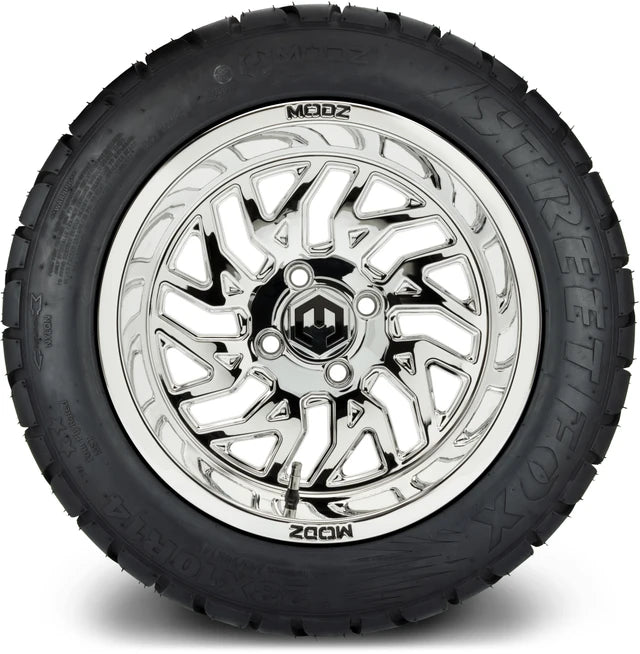 MODZ 14" Carnage Chrome Wheels & Street Tires Combo