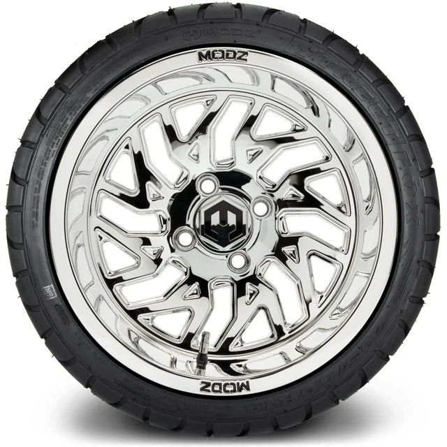 MODZ 14" Carnage Chrome Wheels & Street Tires Combo