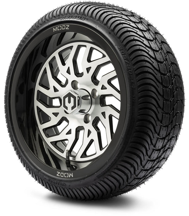 MODZ 14" Carnage Machined Black Wheels & Street Tires Combo