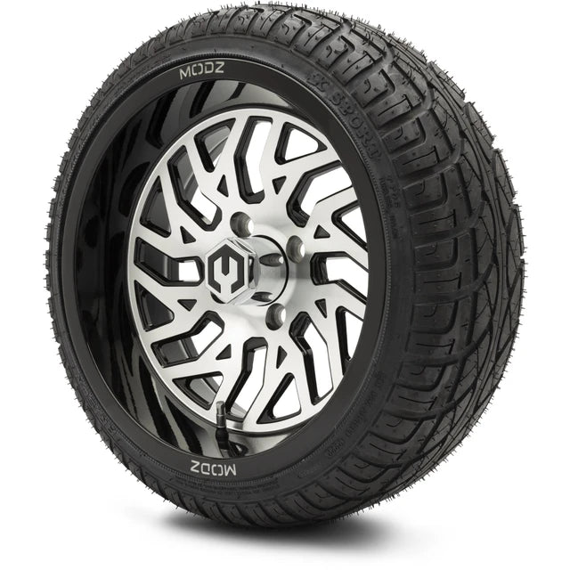 MODZ 14" Carnage Machined Black Wheels & Street Tires Combo