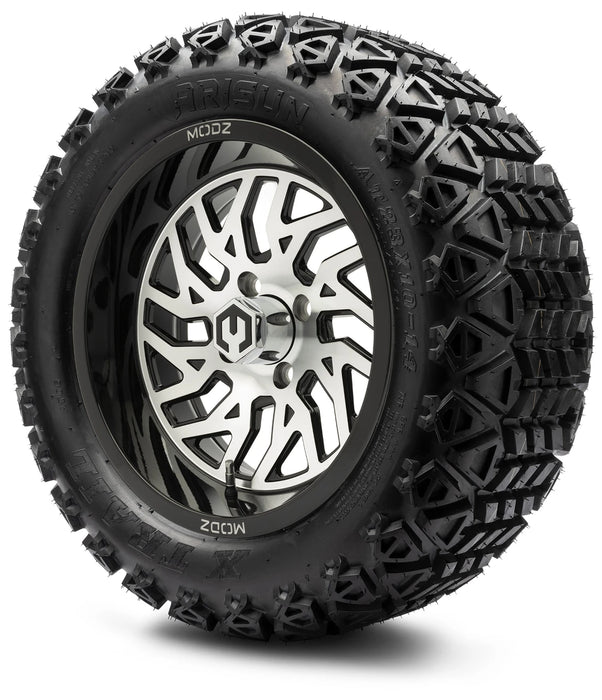MODZ 14" Carnage Machined Black Wheels & Off-Road Tires Combo