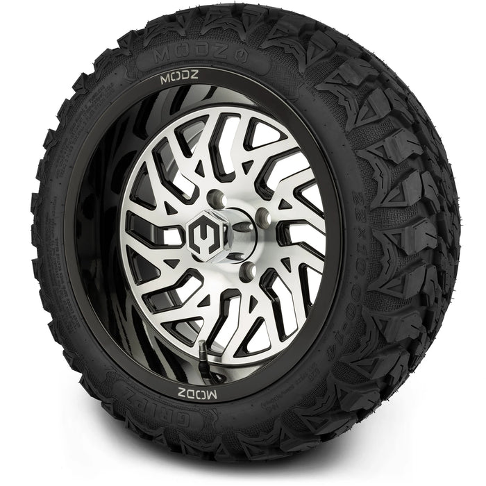MODZ 14" Carnage Machined Black Wheels & Off-Road Tires Combo
