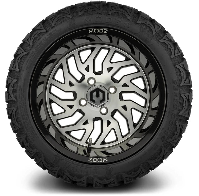 MODZ 14" Carnage Machined Black Wheels & Off-Road Tires Combo