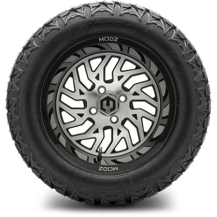 MODZ 14" Carnage Machined Black Wheels & Off-Road Tires Combo