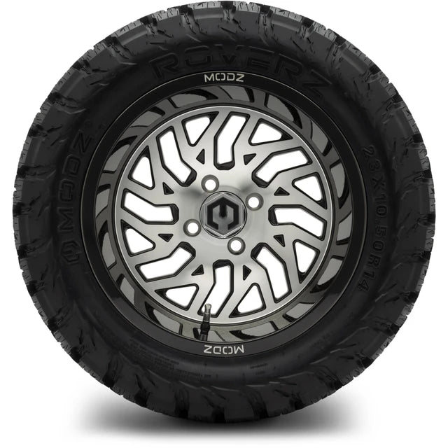 MODZ 14" Carnage Machined Black Wheels & Off-Road Tires Combo