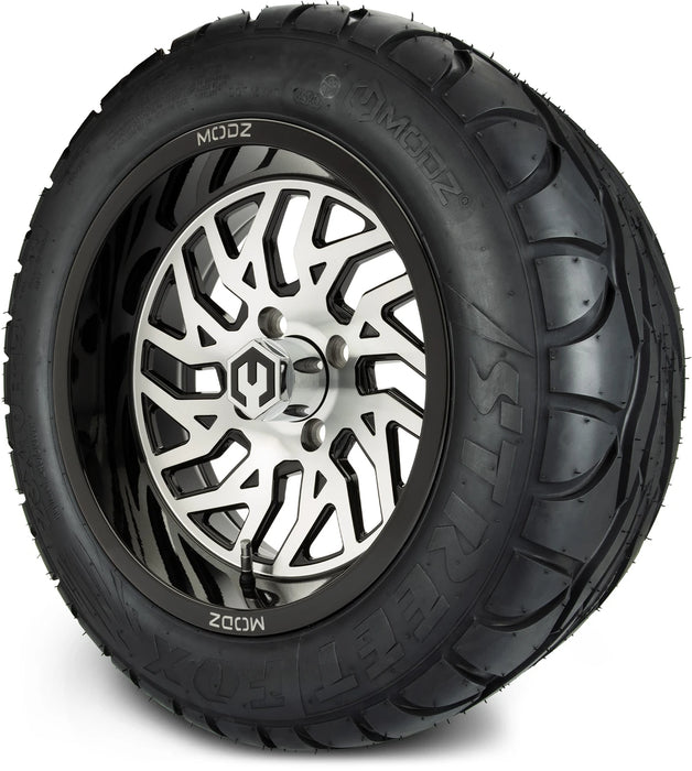MODZ 14" Carnage Machined Black Wheels & Street Tires Combo