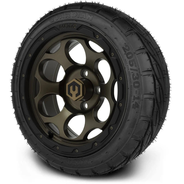 MODZ 14" Militia Bronze Wheels & Street Tires Combo