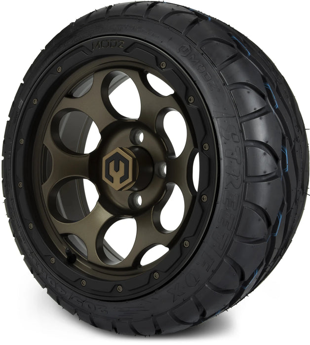 MODZ 14" Militia Bronze Wheels & Street Tires Combo