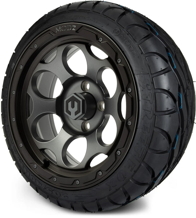 MODZ 14" Militia Gunmetal Wheels & Street Tires Combo