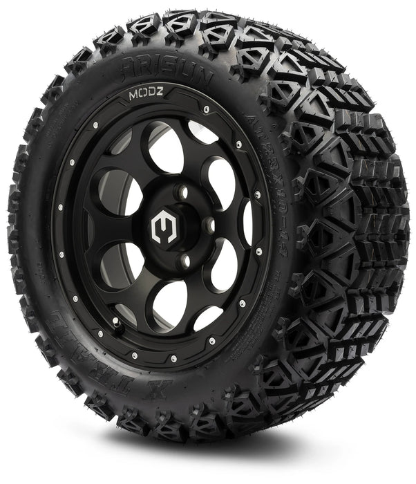 MODZ 14" Militia Matte Black Wheels & Off-Road Tires Combo