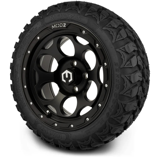 MODZ 14" Militia Matte Black Wheels & Off-Road Tires Combo