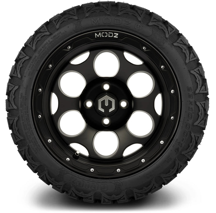 MODZ 14" Militia Matte Black Wheels & Off-Road Tires Combo