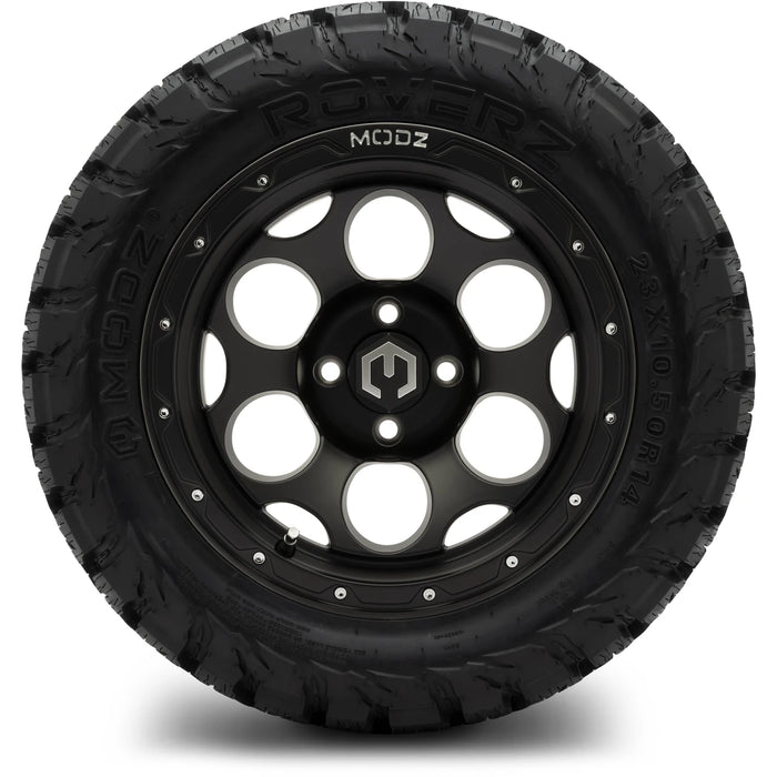 MODZ 14" Militia Matte Black Wheels & Off-Road Tires Combo