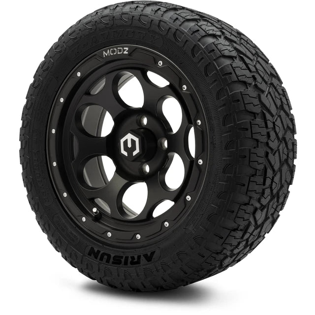 MODZ 14" Militia Matte Black Wheels & Off-Road Tires Combo