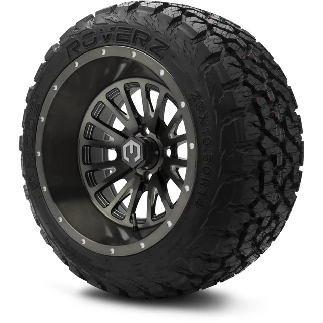 MODZ 14" Assassin Brushed Gunmetal with Ball Mill Wheels & Off-Road Tires Combo