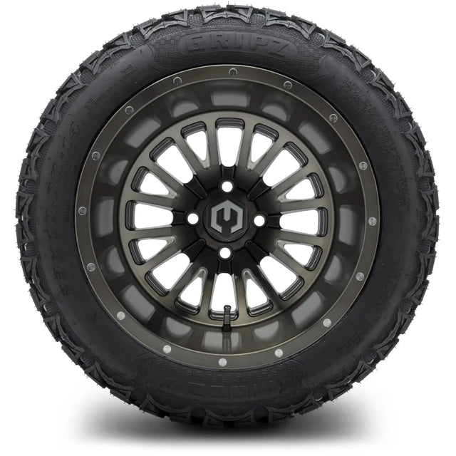 MODZ 14" Assassin Brushed Gunmetal with Ball Mill Wheels & Off-Road Tires Combo