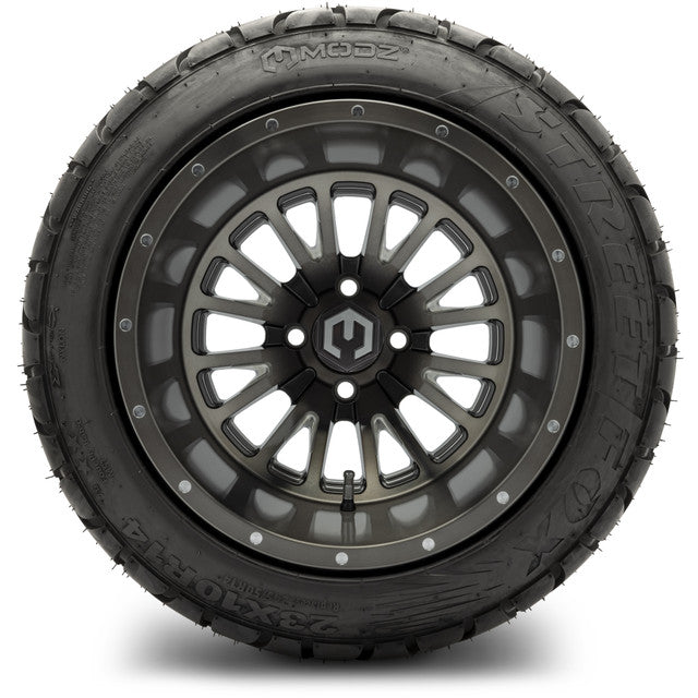 MODZ 14" Assassin Brushed Gunmetal with Ball Mill Wheels & Street Tires Combo