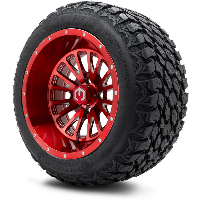 MODZ 14" Assassin Brushed Red with Ball Mill Wheels & Off-Road Tires Combo