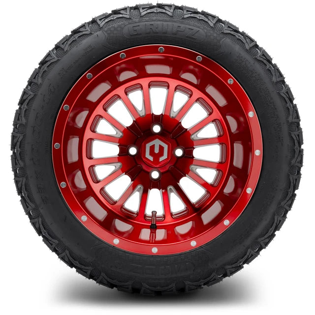 MODZ 14" Assassin Brushed Red with Ball Mill Wheels & Off-Road Tires Combo