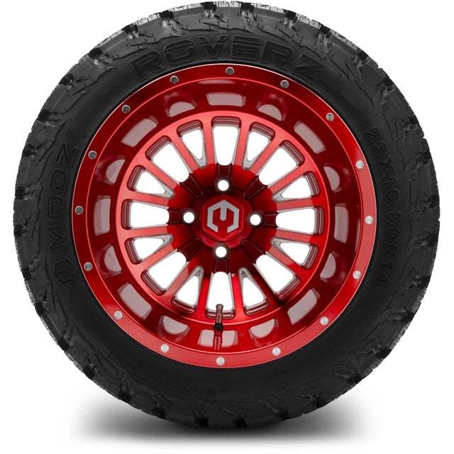 MODZ 14" Assassin Brushed Red with Ball Mill Wheels & Off-Road Tires Combo