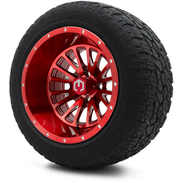 MODZ 14" Assassin Brushed Red with Ball Mill Wheels & Off-Road Tires Combo
