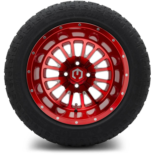 MODZ 14" Assassin Brushed Red with Ball Mill Wheels & Off-Road Tires Combo
